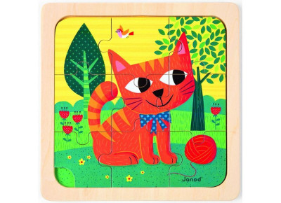 Drevené puzzle s predlohou pre najmenších - Mačička Felix