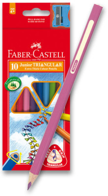 Farbičky Faber-Castel Junior Triangular - 10 farieb + orezávadlo